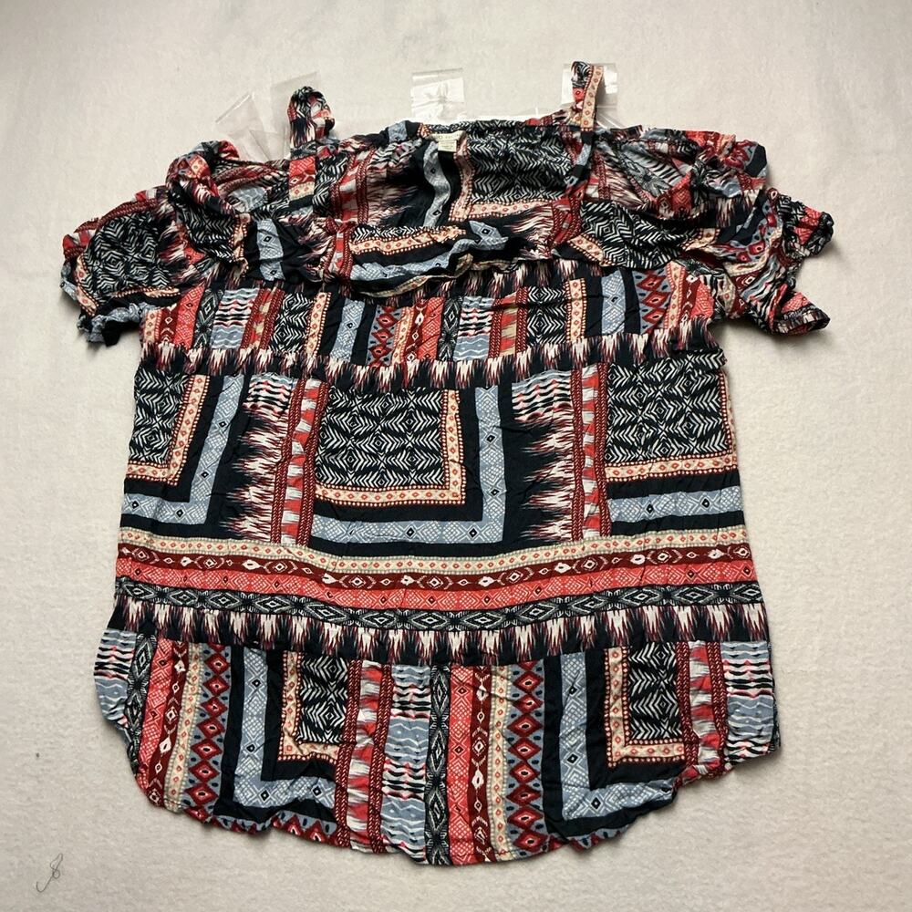 Cato Blouse Womens Sz 18/20W Off the Shoulder Sleeve Pullover Multicolor, 4171